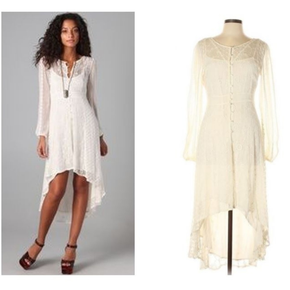 🌻FREE PEOPLE I Sheer Embroidered Dress